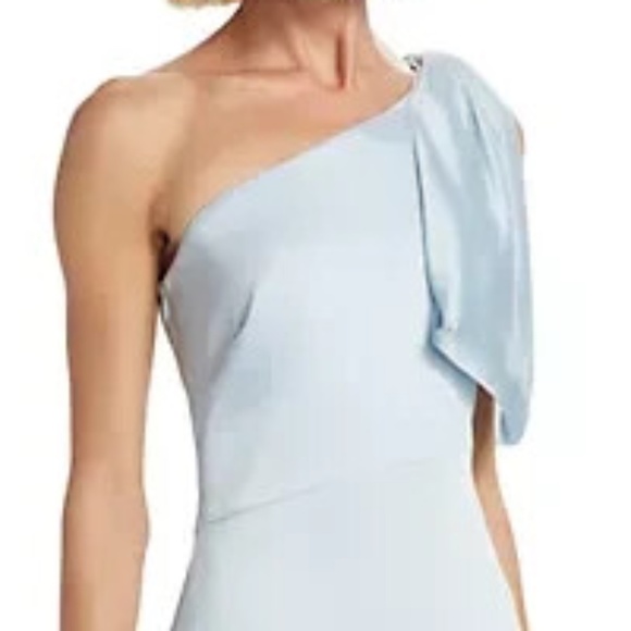 Sachin & Babi Ice Blue "Chelsea" One-Shoulder Georgette Gown Size 14 - NEW - Picture 2 of 5
